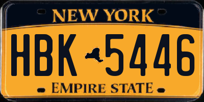 NY license plate HBK5446