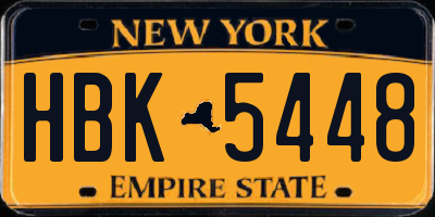 NY license plate HBK5448