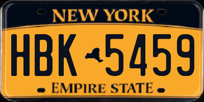 NY license plate HBK5459