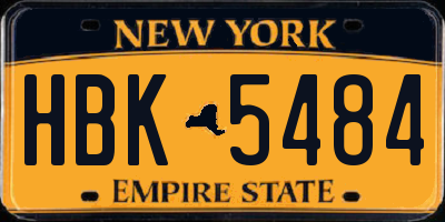 NY license plate HBK5484
