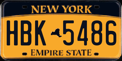NY license plate HBK5486