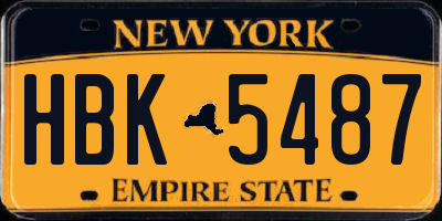 NY license plate HBK5487