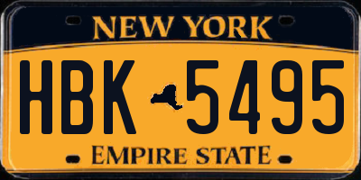 NY license plate HBK5495