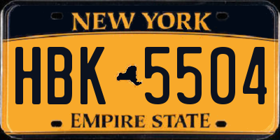 NY license plate HBK5504