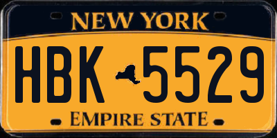 NY license plate HBK5529
