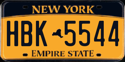 NY license plate HBK5544