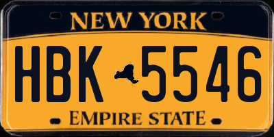 NY license plate HBK5546