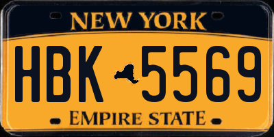 NY license plate HBK5569