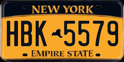 NY license plate HBK5579