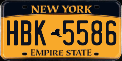 NY license plate HBK5586