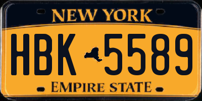 NY license plate HBK5589