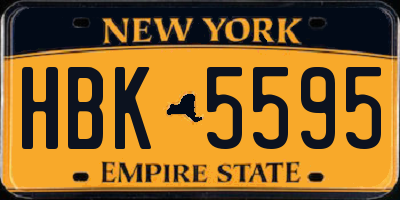 NY license plate HBK5595