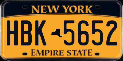 NY license plate HBK5652