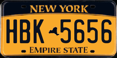 NY license plate HBK5656