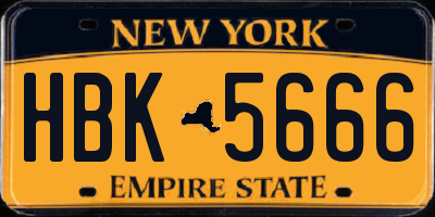 NY license plate HBK5666