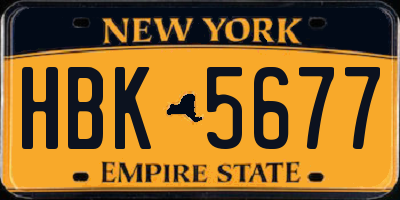 NY license plate HBK5677