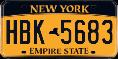 NY license plate HBK5683