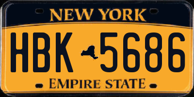 NY license plate HBK5686