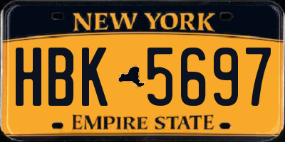 NY license plate HBK5697