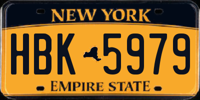 NY license plate HBK5979