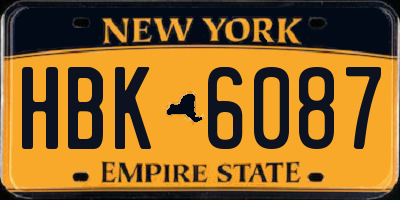 NY license plate HBK6087