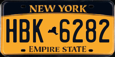 NY license plate HBK6282