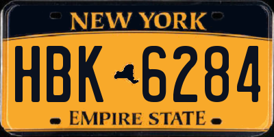 NY license plate HBK6284