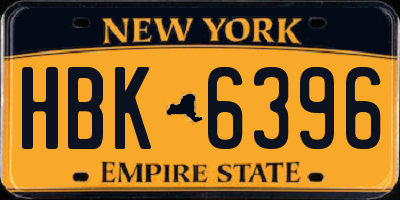 NY license plate HBK6396