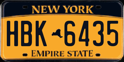NY license plate HBK6435