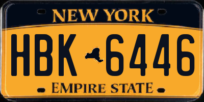 NY license plate HBK6446