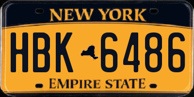 NY license plate HBK6486