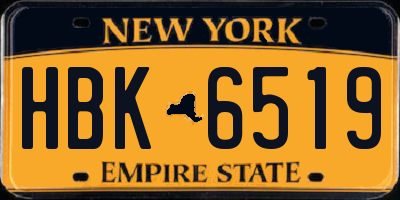 NY license plate HBK6519
