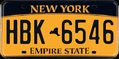 NY license plate HBK6546