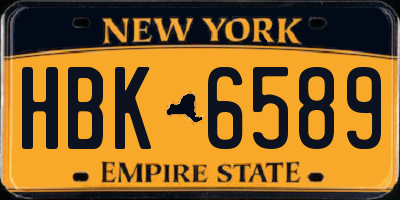 NY license plate HBK6589