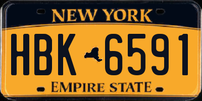 NY license plate HBK6591