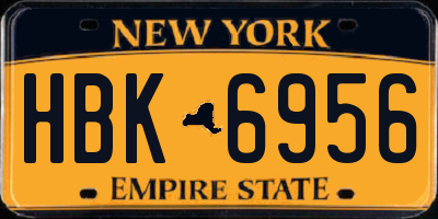 NY license plate HBK6956