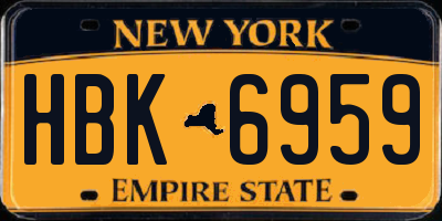 NY license plate HBK6959
