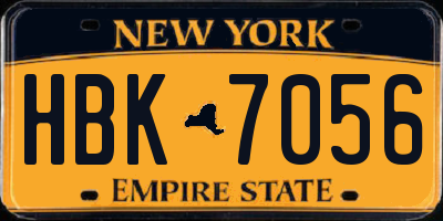 NY license plate HBK7056