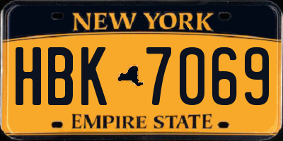 NY license plate HBK7069