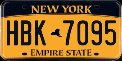 NY license plate HBK7095