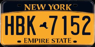 NY license plate HBK7152