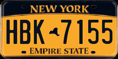 NY license plate HBK7155