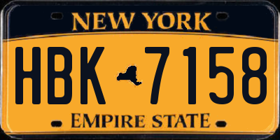 NY license plate HBK7158