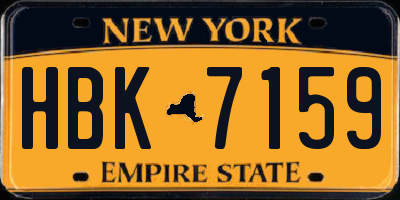 NY license plate HBK7159
