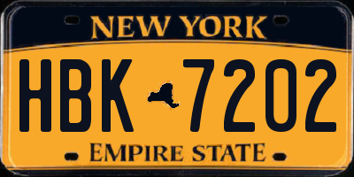 NY license plate HBK7202