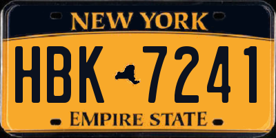 NY license plate HBK7241