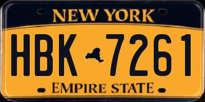 NY license plate HBK7261