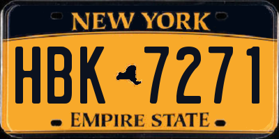 NY license plate HBK7271