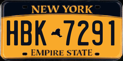 NY license plate HBK7291