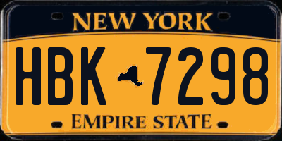 NY license plate HBK7298